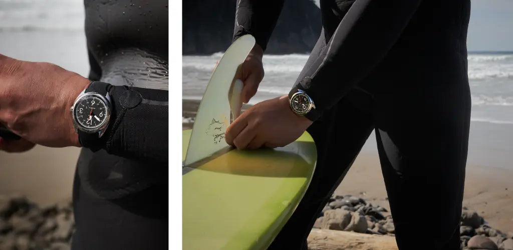 surfing with a watch on