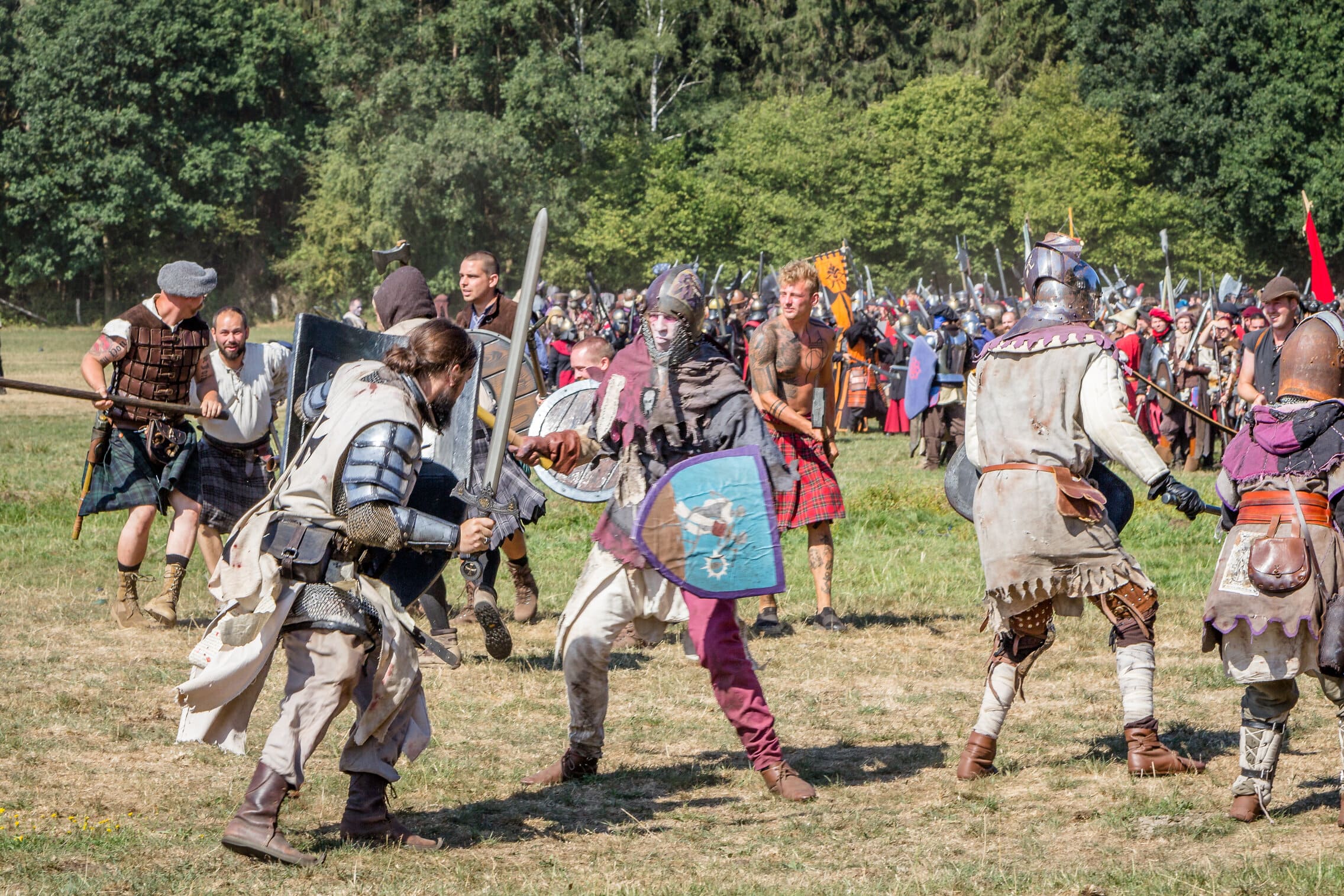 Battle during a conquest in a larp event