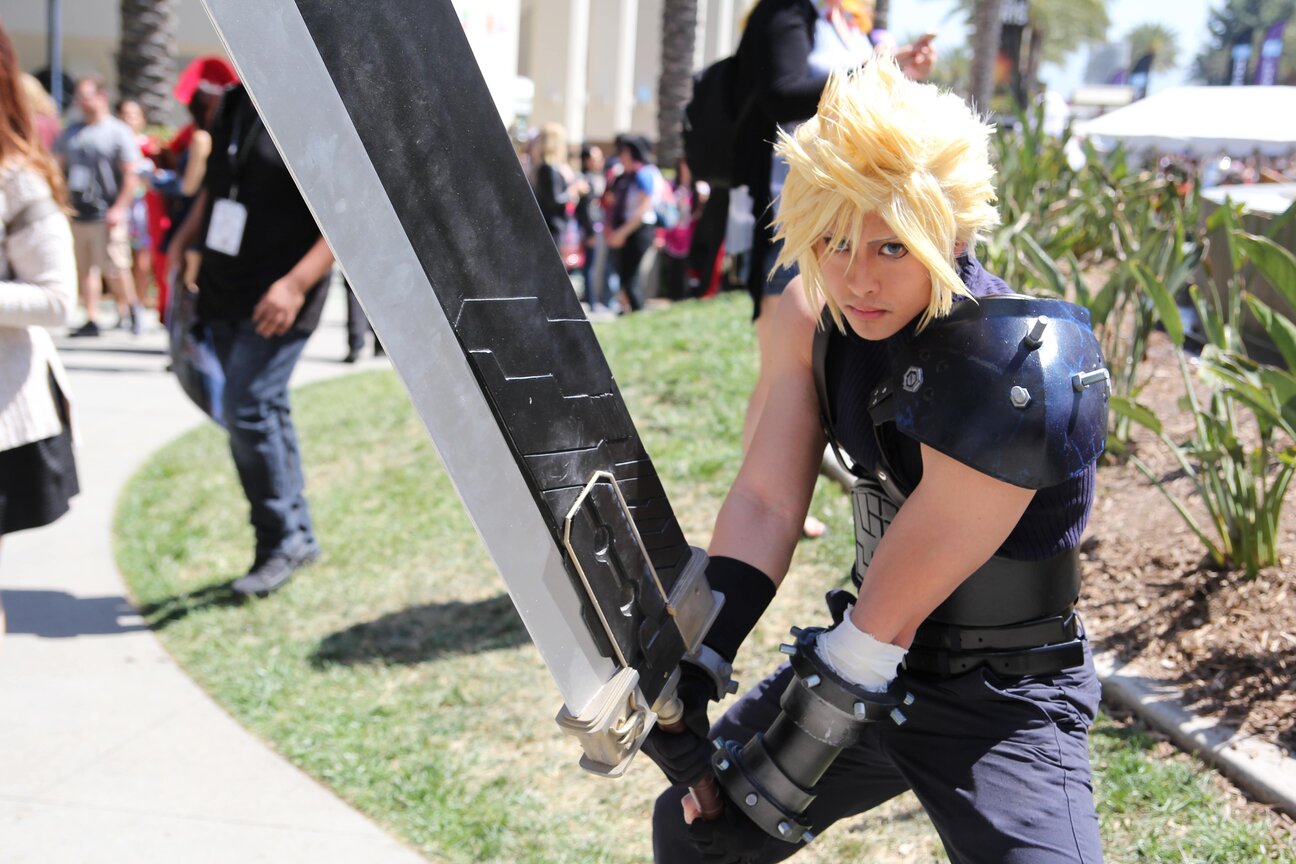 A cosplay of Cloud from Final Fantasy VII
