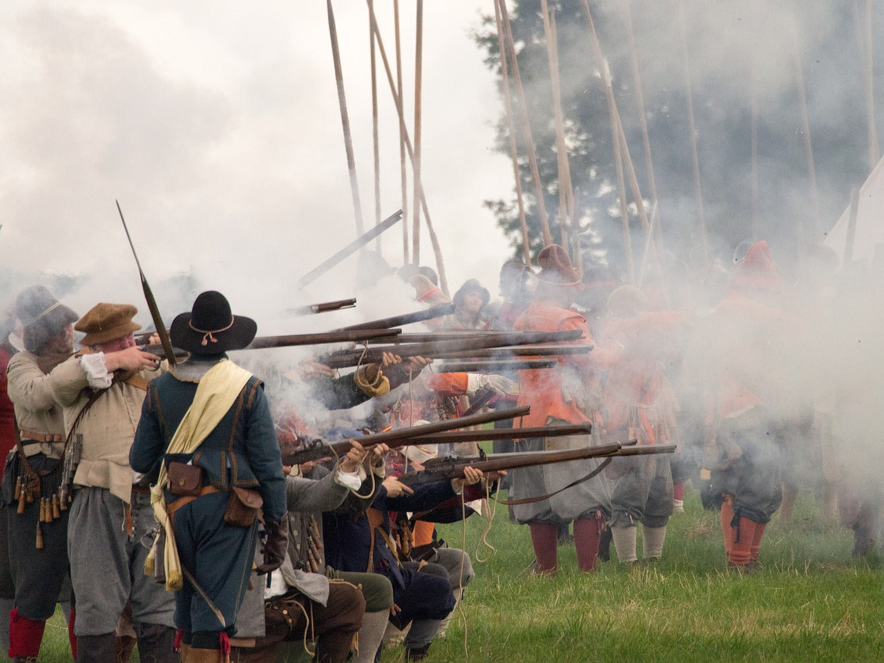 Historical reenactement of Waterloo Battle 