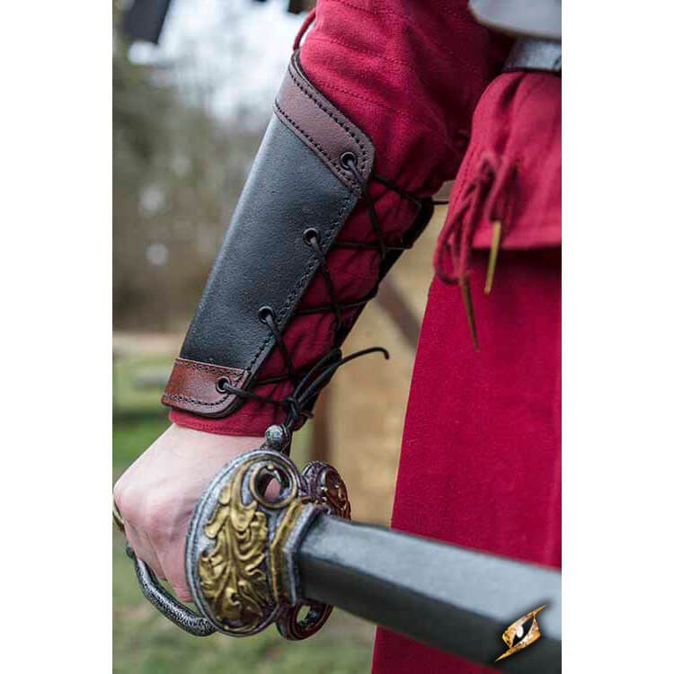 Medieval Leather Bracers Pair Set Studded Leather Arm Bracers SCA LARP