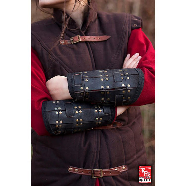 RFB Viking Bracers - LARP Leather Vambracers - Arm Protection Guards