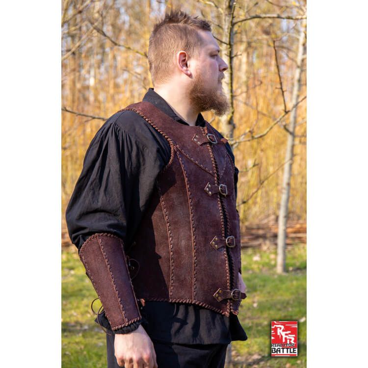 Medieval leather full armor Larp armor. Leather armor cosplay costume.  Medieval, fantasy armor, Brown