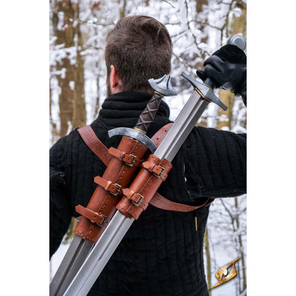 Back Scabbard with Hooks - LARP Leather Accessory – Calimacil