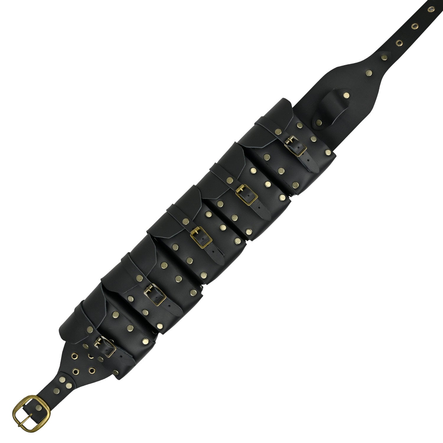 Double Ring Leather Belt - Black - HW-700450 - LARP Distribution