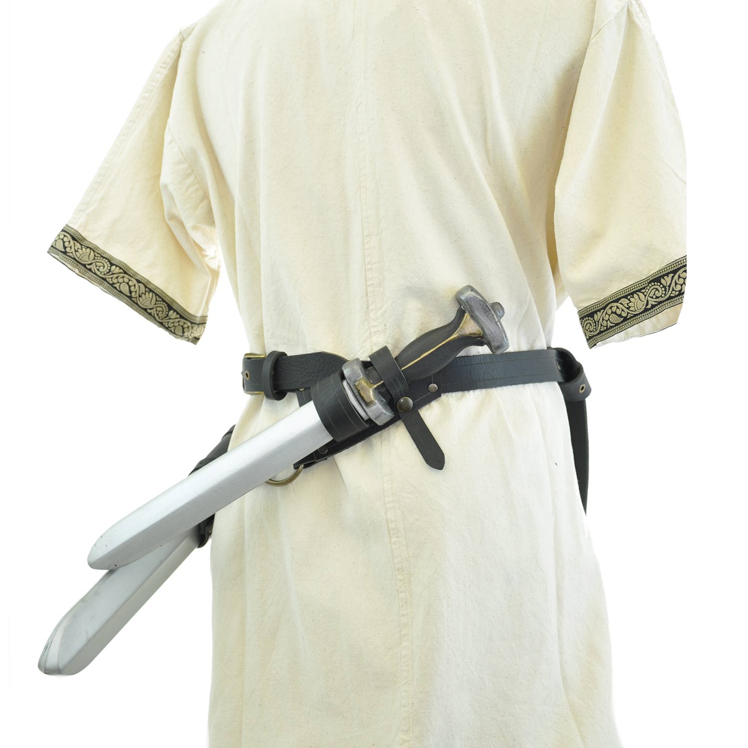 Two-part sword belt, black 