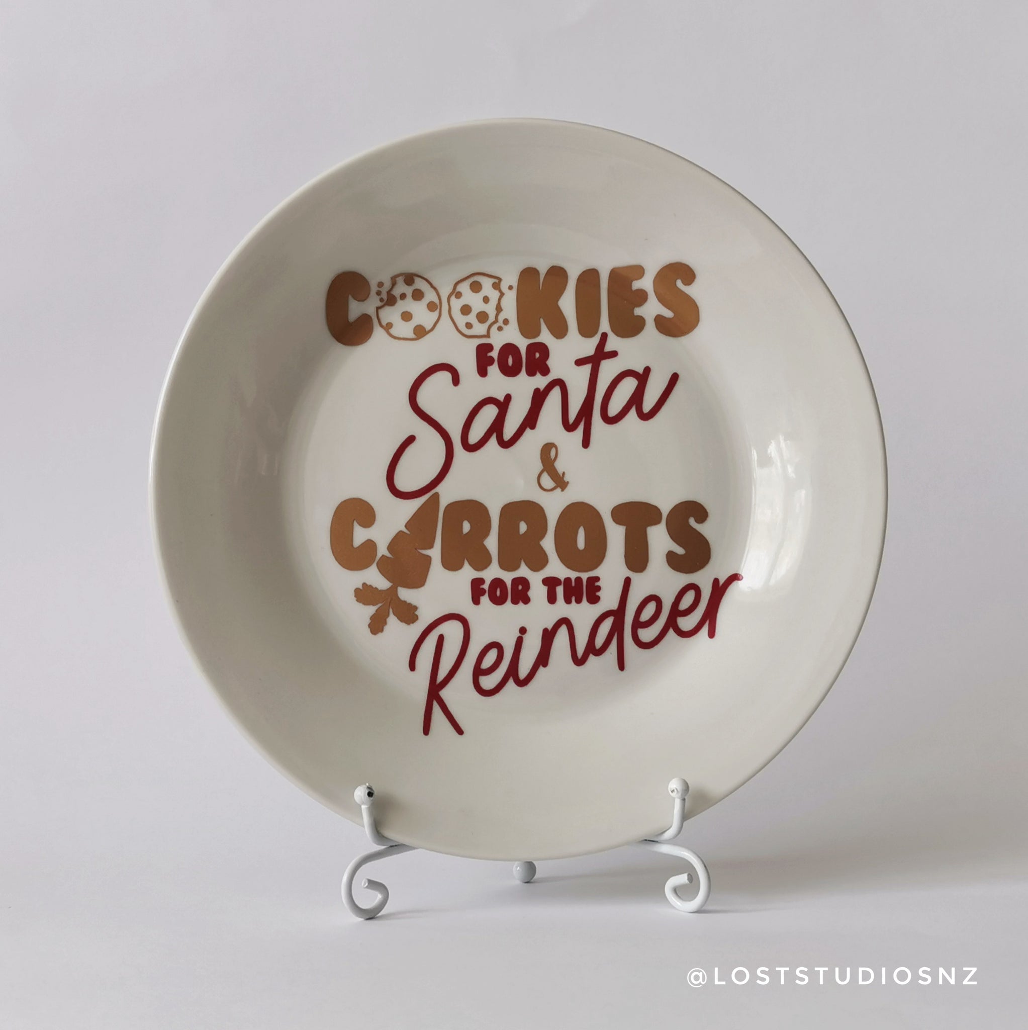 Cookies For Santa Plate Gold Red Lost Studios Nz