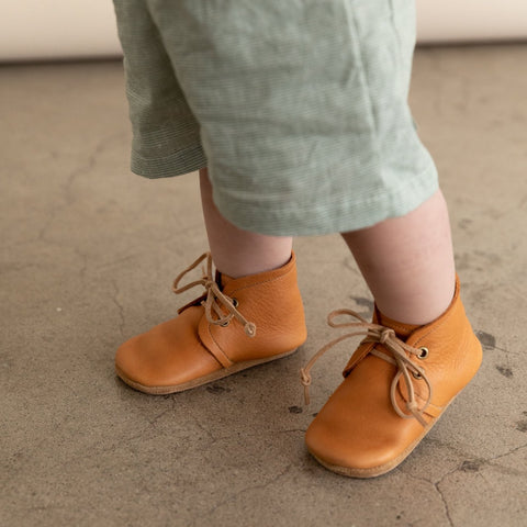 Leather Baby Boots with Soft Sun & Lace