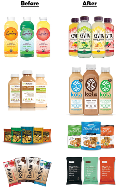 Food and beverage brands including Kevita, Koia, Pretzel Crisps, RxBar