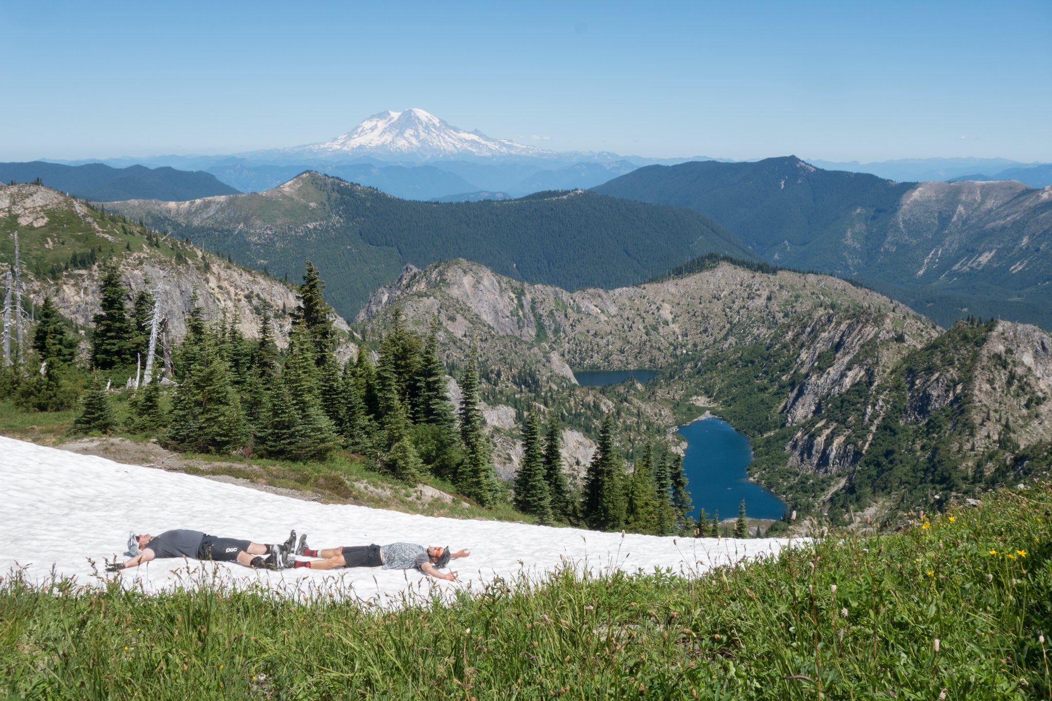 Looking toward Mt Rainier from Boundary Trail while mountain biking in the Gifford Pinchot National Forest