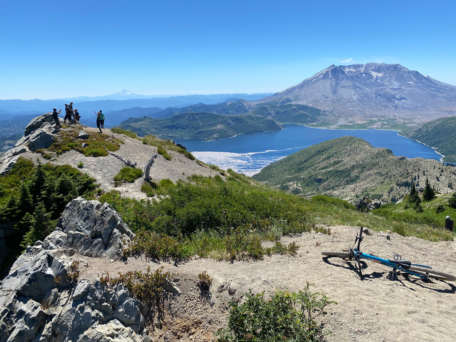 View of Mount Saint Helens and Spirit Lake from Mt Margaret - mountain biking in the Gifford Pinchot National Forest