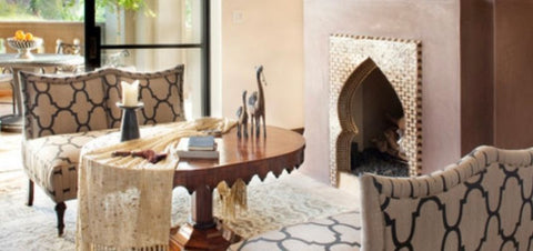 Moroccan style living room and interiors 