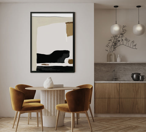 abstract pastel beige colours art for your dining room modern wall art ideas 2024