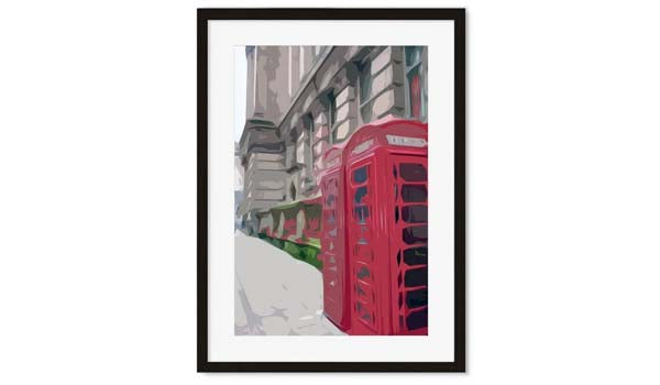 london red telephone booth art print