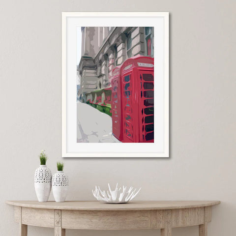 Brushed London Phone Booth Art Print