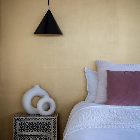 metallic gold paint Mylands emulsion choosing a wall colour