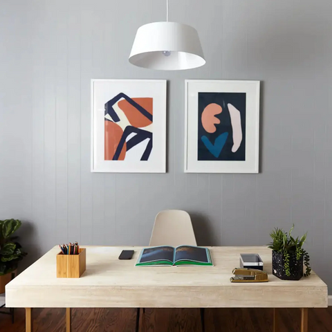 mid century modern framed art pair wall art print sets of 2 prints