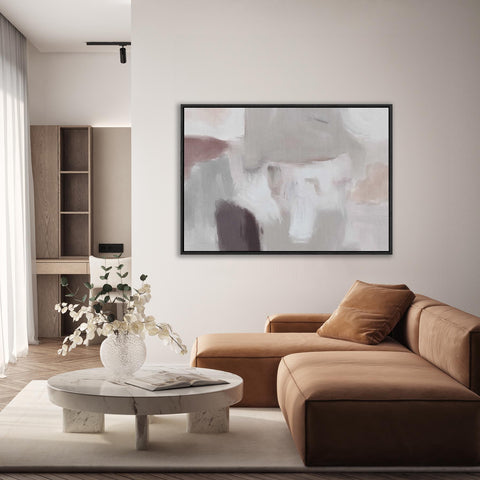 grey neutral abstract fog framed canvas wall art prints neutral interior decor