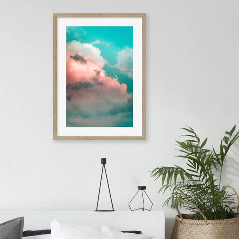 Pink And Teal Sky Art Print