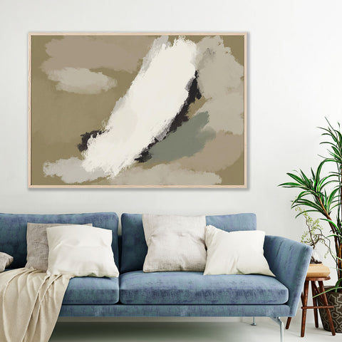 neutral wall art modern olive green canvas oversized abstract art