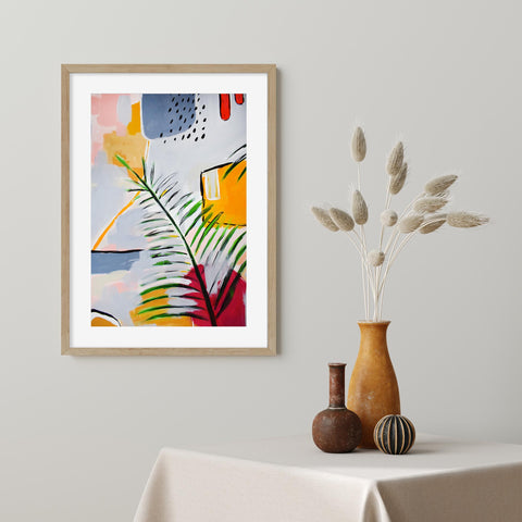 botanical abstract leaf art print buy