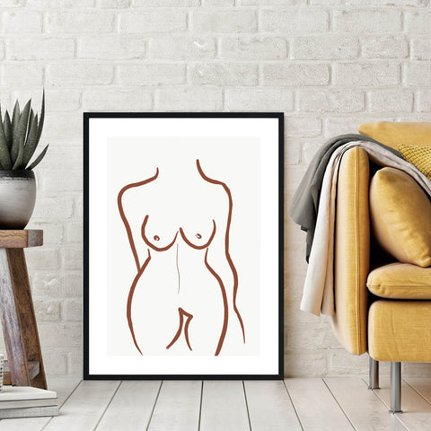 female nude line art illustration
