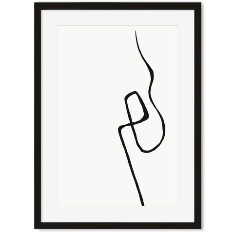 black and white line drawing abstract shape art