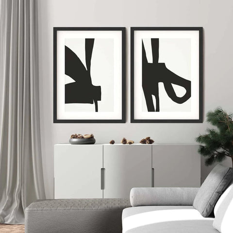 monochrome wall art set of 2 prints black and white home office art ideas decorating