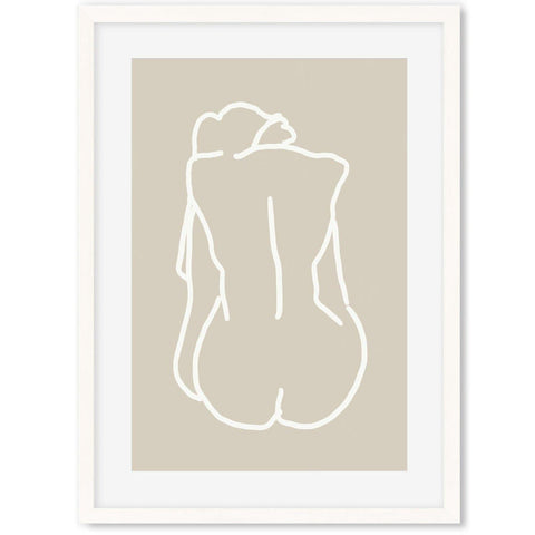 female nude figurative line drawing art print