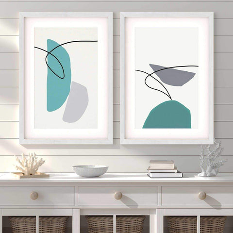 Scandinavian Abstract Wall Art Fine Art Canvas Prints Natural Hues Neu –