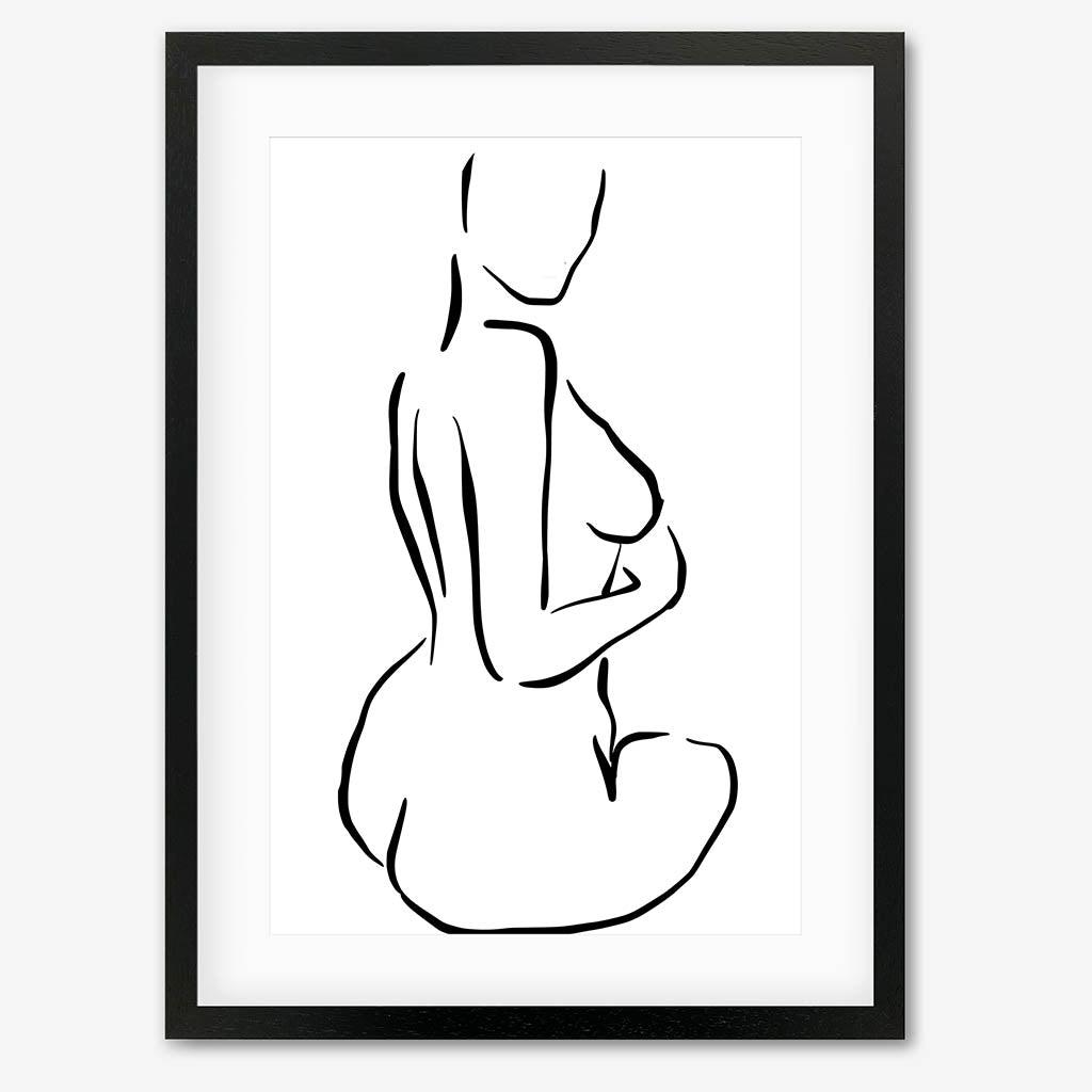Nude Line Art Drawing Art Print