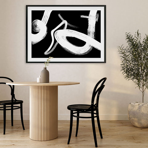 Monochrome Light Lines Art Print Framed-framed-Wall Art Print-Abstract House