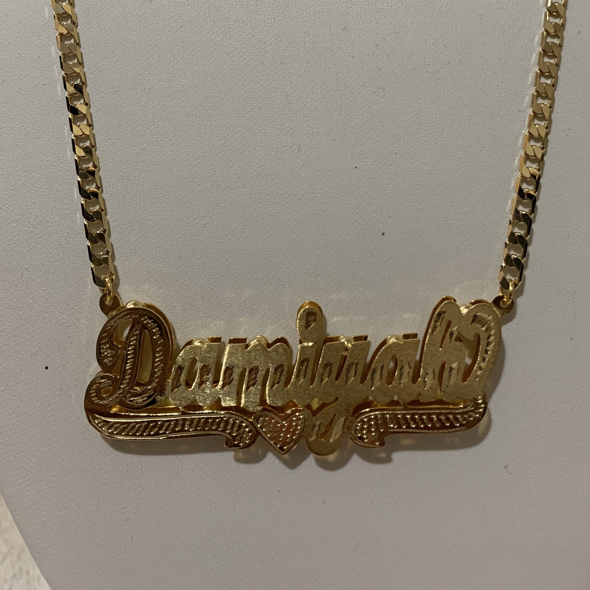 2.5' 3D Gold Plated Name Necklace with 