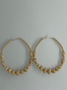 Gold Filled Large Beaded Earrings
