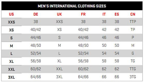 Puma Men's Apparel Size Chart – Royal 