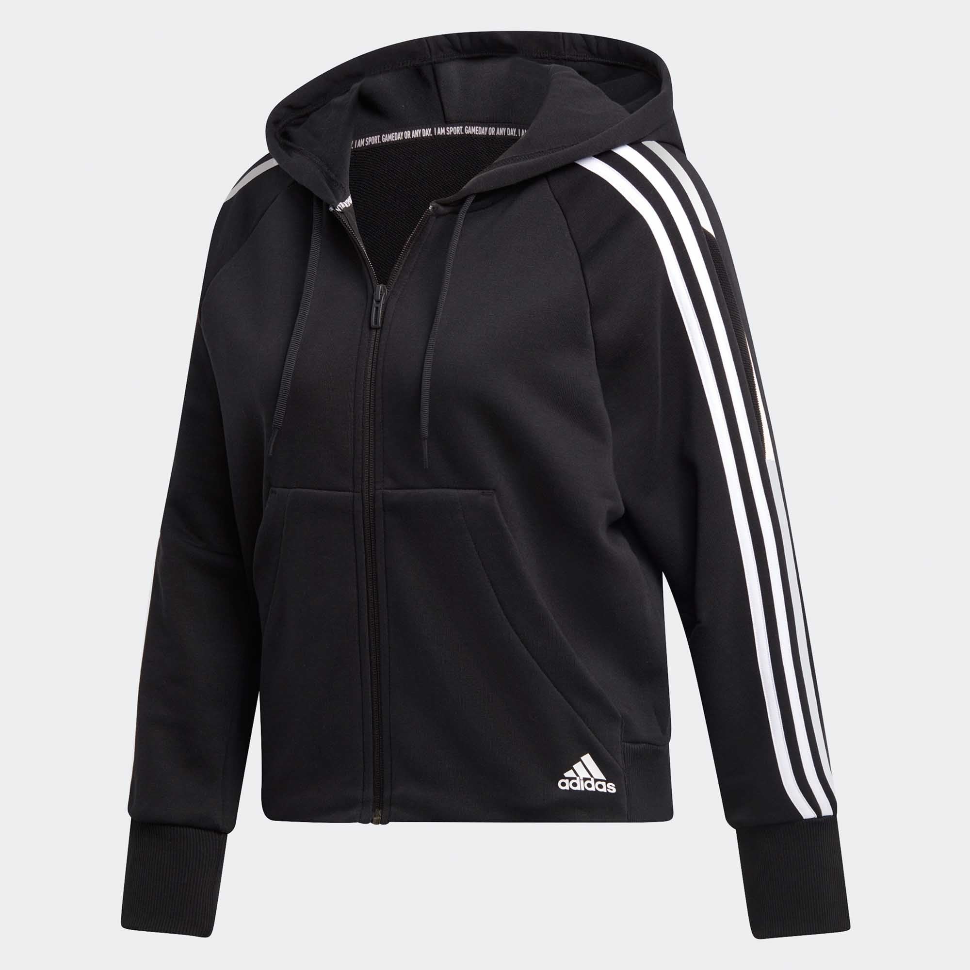 adidas striped hoodie women's