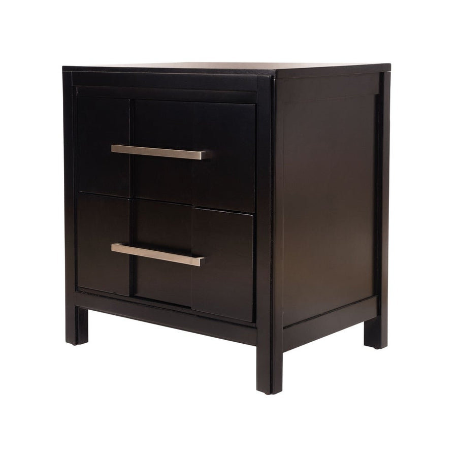 Contemporary Solid Wood 2 Drawer Nightstand Grey Roomsanddecor Com