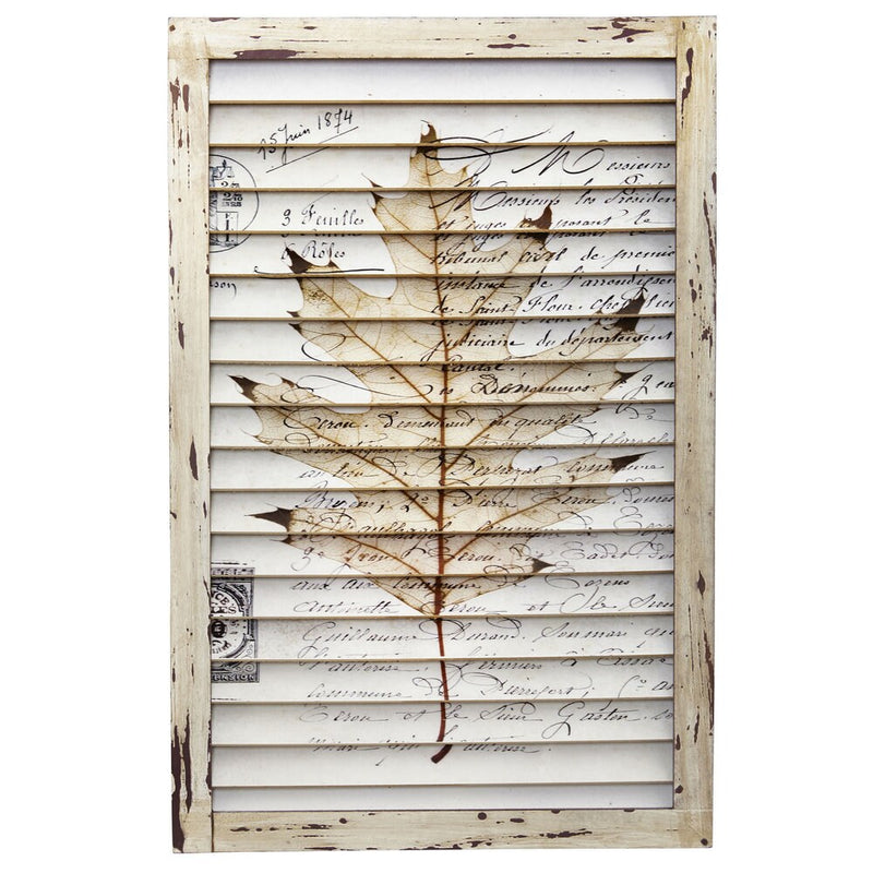 Nearly Natural Maple Leaf Window Shutter Wall Art Roomsanddecor Com