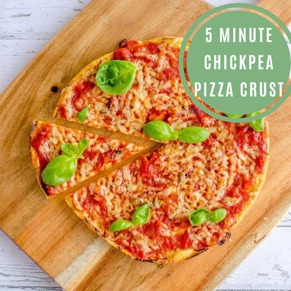 5 Minute Chickpea Pizza Crust | Meatless Monday