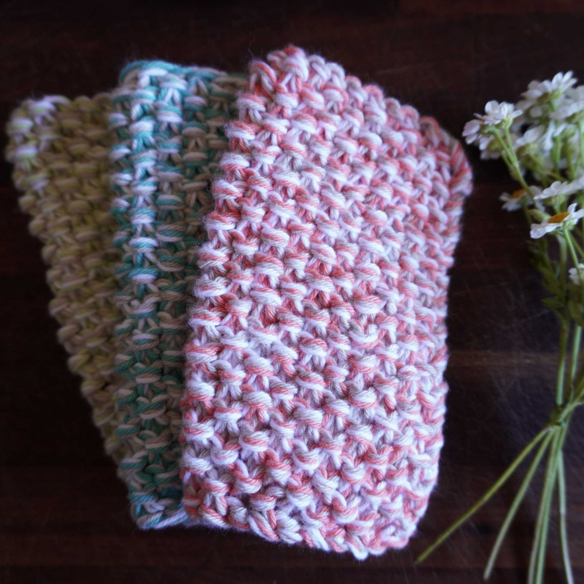 Knitted Kitchen Dishcloths 3 pack