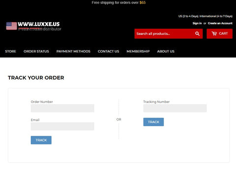 Luxxe White USA Order Status Tool