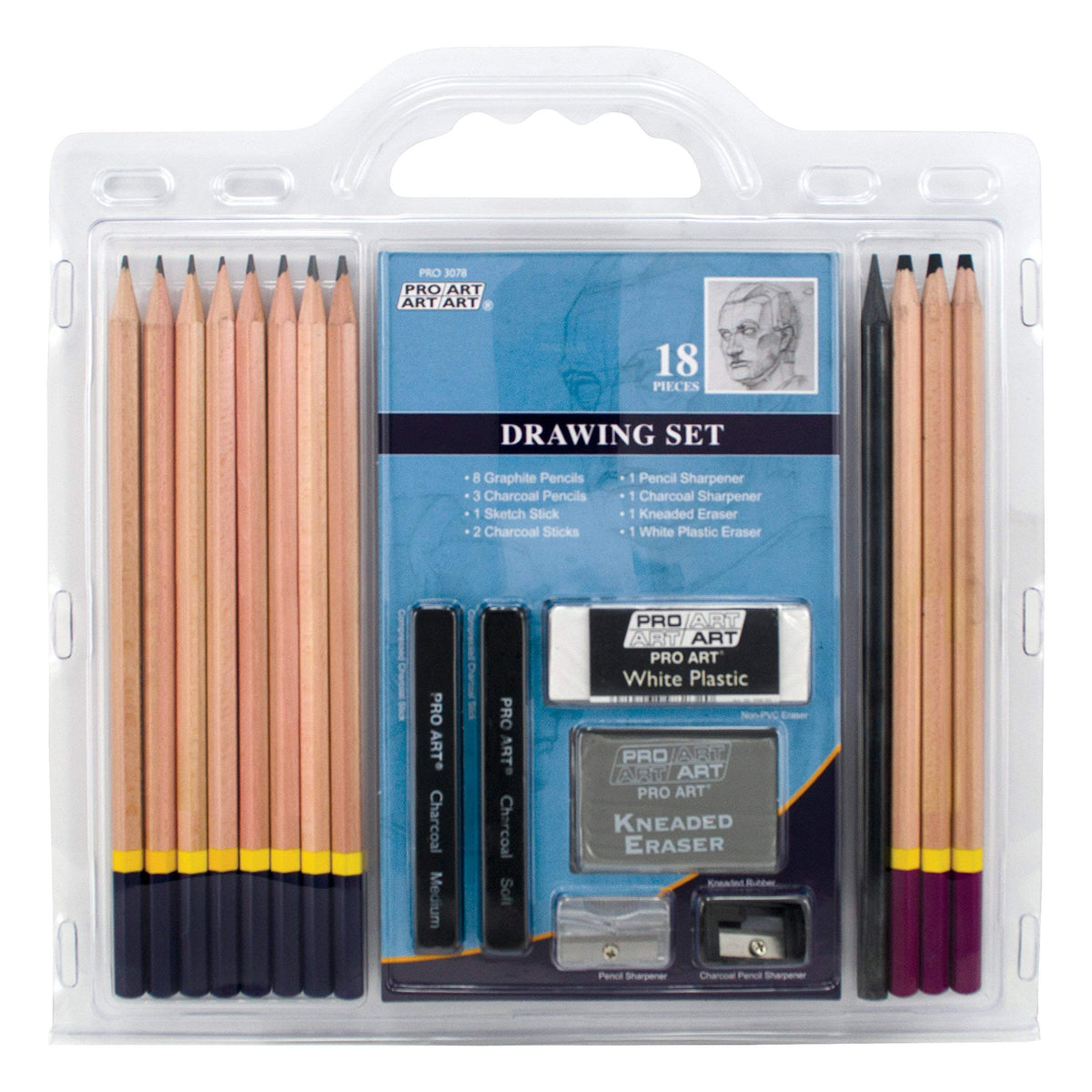 PRO ART 3078 18Piece Sketch/Draw Pencil Set Nouveau Artiste