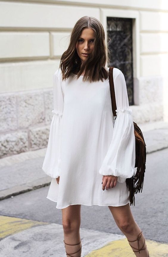 robe boheme blanche de ville