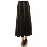 Women's Gold Shimmer Stripes Knit Skirt