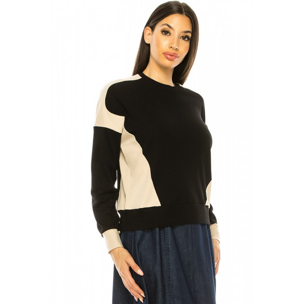 Women's Two-Tone Long Sleeve Top