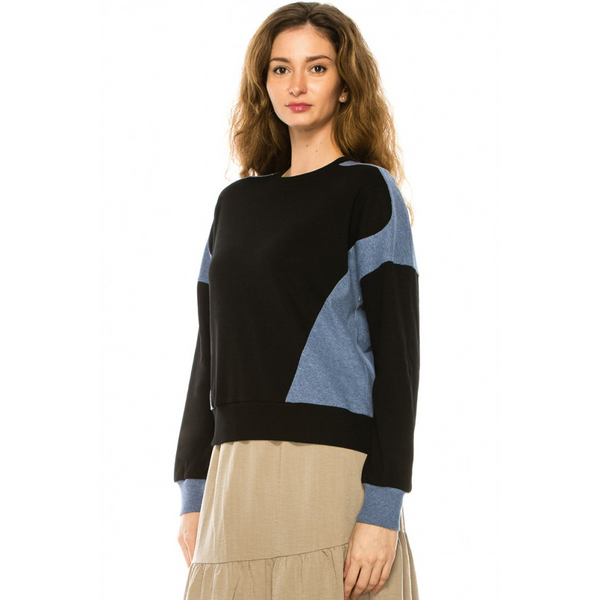 Women's Two-Tone Long Sleeve Top