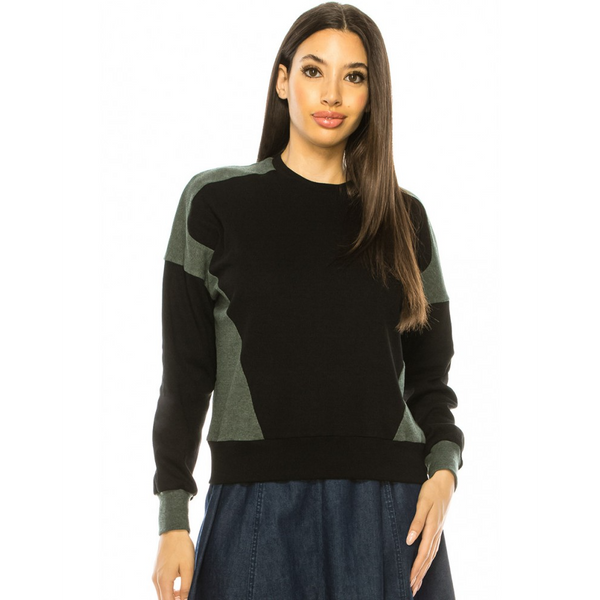 Women's Two-Tone Long Sleeve Top