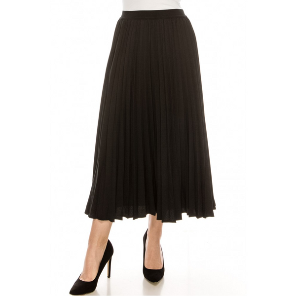 Women's Elastic Waist Pleated Skirt