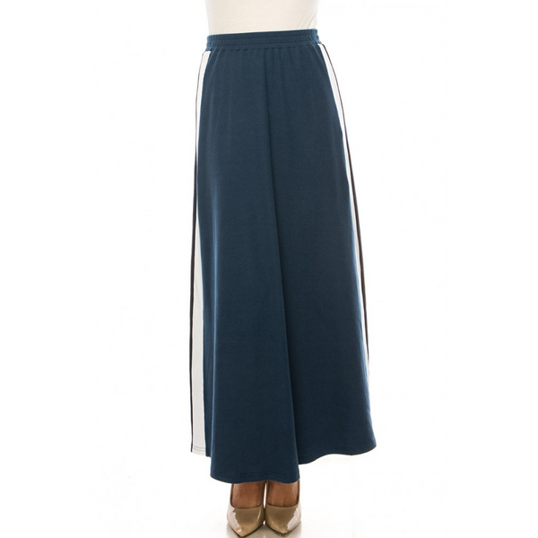 Women's Side Stripes Maxi Knit Skirt