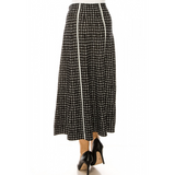 Women's Printed Buttoned Midi Skirt